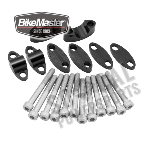 BikeMaster - BikeMaster Handlebar Risers for 7/8in. Bars - Black - 151987