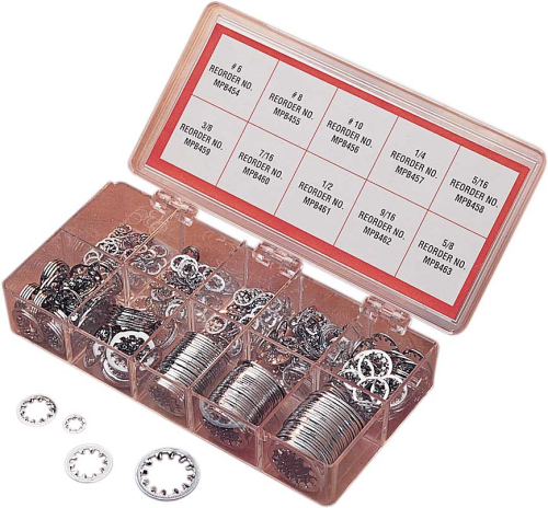 Drag Specialties - Drag Specialties Chrome Inside Star Washer Assortment - MK240