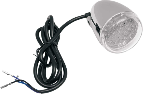Chris Products - Chris Products Front Custom Signal Light Assembly - Chrome with Clear lens, Amber LED - Stem mount - 8500C-LED-A