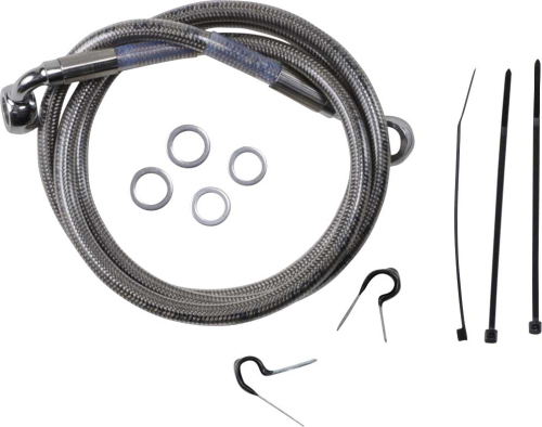Drag Specialties - Drag Specialties Standard Length Front Stainless Steel Brake Line Kit - Clear - 640210