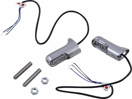 Arlen Ness - Arlen Ness Direct Bolt-On Rear Turn Signals with Power LED - Chrome - Amber LED - 12-743