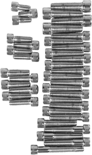 Drag Specialties - Drag Specialties Cam, Primary, Trans, Inspection, Derby Cover Socket-Head Bolt Set - Knurled - Chrome - MK142