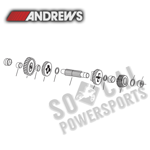 Andrews - Andrews Countershaft 1st Gear(8) - 17 T - 251060