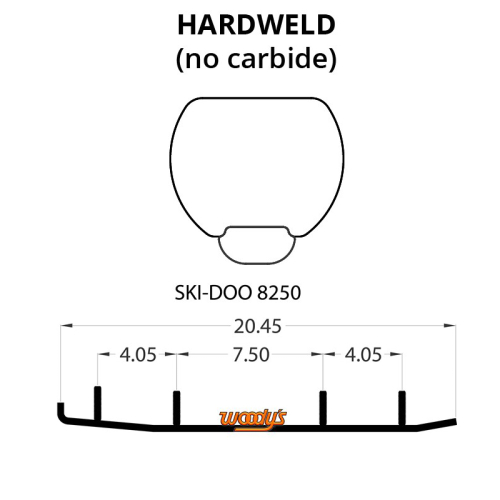 Woodys - Woodys Top-Stock Hard Surface Bar Carbide Runners - HSD-8250