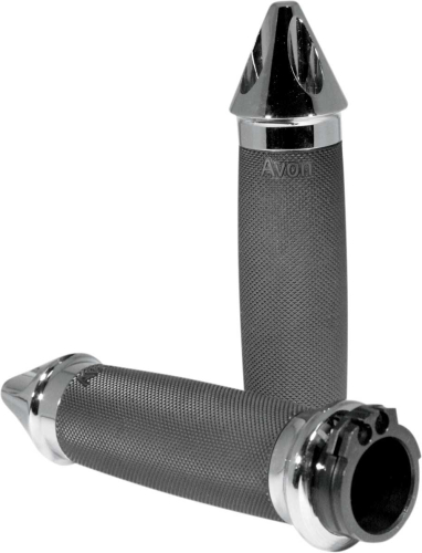 Avon Grips - Avon Grips Custom Contour Spike Grips - Chrome - CC-85-CH-SPIKE
