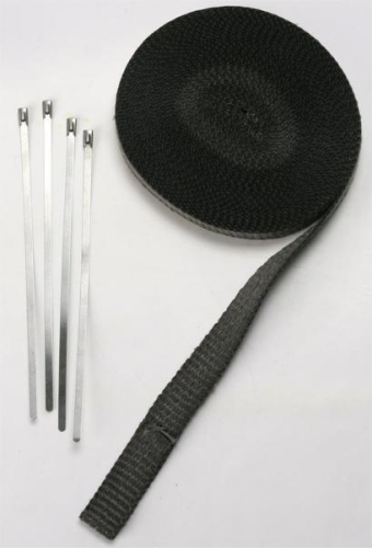 Cycle Performance - Cycle Performance Exhaust Pipe Wrap with Tie Wraps - 1in. x 50ft. - Black - CPP/9044