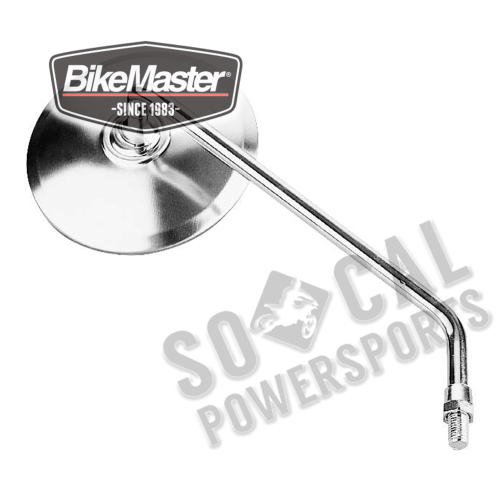 BikeMaster - BikeMaster Round Stainless Mirror - 10in. Stem - Left - 600071