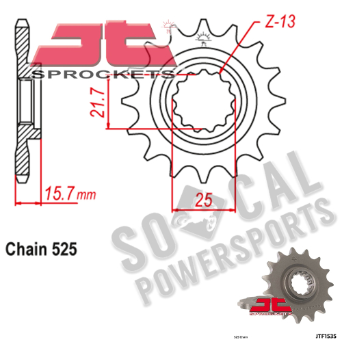 JT Sprockets - JT Sprockets Steel Front Sprocket - 15T - JTF1535.15