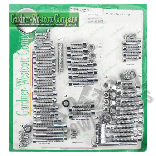 Gardner-Westcott - Gardner-Westcott Motor Chrome Steel Socket-Head Bolt Kit - P-88-98