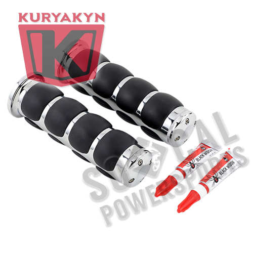 Kuryakyn - Kuryakyn ISO Grips with Chrome Accent Rings - 5-3/4in. - 6240
