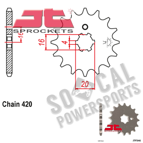 JT Sprockets - JT Sprockets Steel Front Sprocket - 14T - JTF546.14