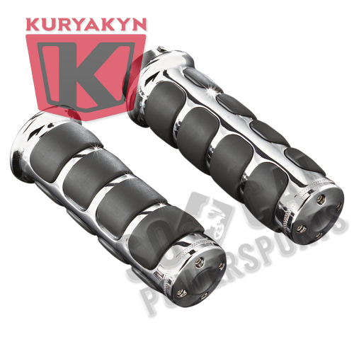 Kuryakyn - Kuryakyn ISO Grips with Chrome Accent Rings - 5-3/4in. - 6235