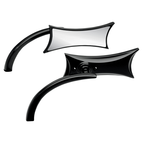 Arlen Ness - Arlen Ness Micro Die-Cast Four Point Mirror - Left - Black - 13-418