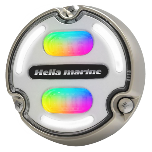 Hella Marine - Hella Marine Apelo A2 RGB Underwater Light - 3000 Lumens - Bronze Housing - White Lens w/Edge Light
