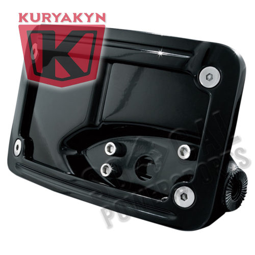 Kuryakyn - Kuryakyn Curved Horizontal Side Mount License Plate Holder - Black - 3125