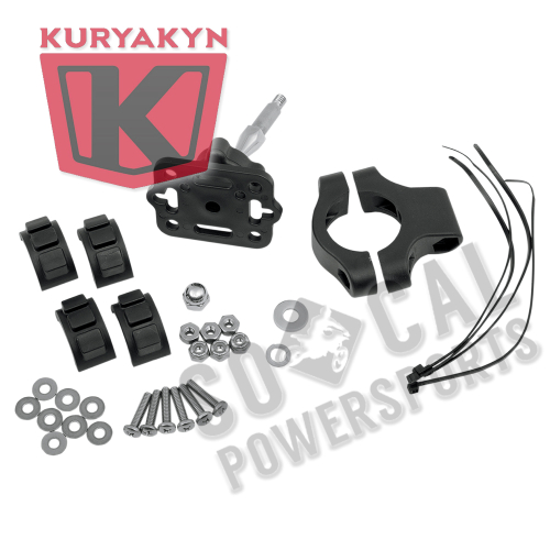 Kuryakyn - Kuryakyn Standard Accessory Handlebar Mount - Black Mount and Pivot Plate - 1671