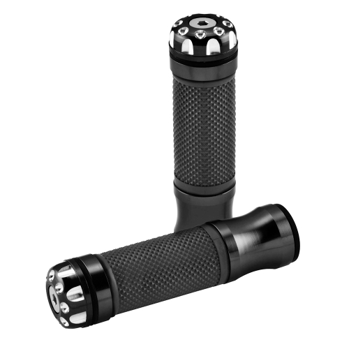 BikeMaster - BikeMaster Grips with Revolver Bar End - 7/8in. - 135mm - Black - 101861