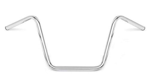 Bikers Choice - Bikers Choice 1in. High Buckhorn Custom V-Twin Handlebar - Dimpled - Chrome - 400209