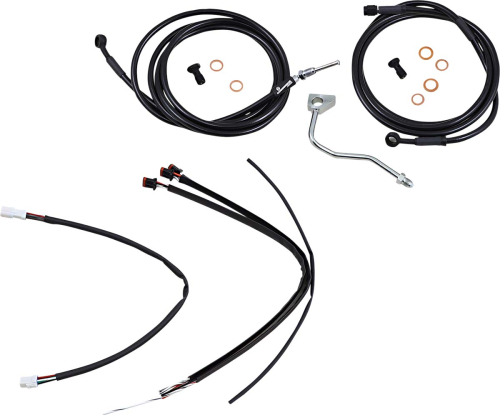 Burly Brand - Burly Brand Handlebar Cable/Line Install Kit - Black - B30-1185