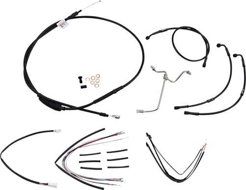 Burly Brand - Burly Brand Handlebar Cable/Line Install Kit - Black - B30-1171