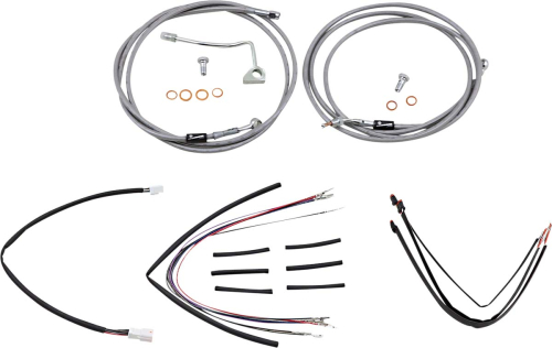 Burly Brand - Burly Brand Handlebar Cable/Line Install Kit - Stainless Steel - B30-1163