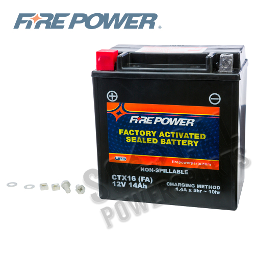 Fire Power - Fire Power Factory Activated Maintenance Free Sealed Battery - CTX16-BS (FA)