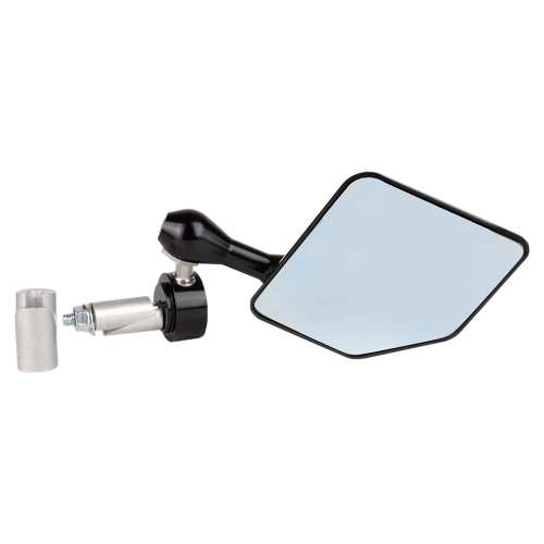 Driven Racing - Driven Racing Halo Left Side Bar End Mirror - Stainless Steel - Black - DHBML-BK