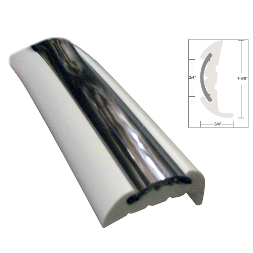 TACO Marine - TACO Semi-Rigid Rub Rail Kit - White w/Flex Chrome Insert - 70'