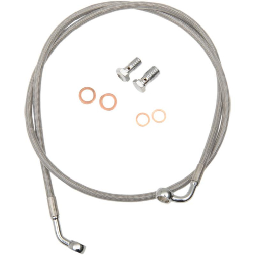 LA Choppers - LA Choppers Stainless Braided Brake Line - 12-14in. Ape Hangers - LA-8153B13