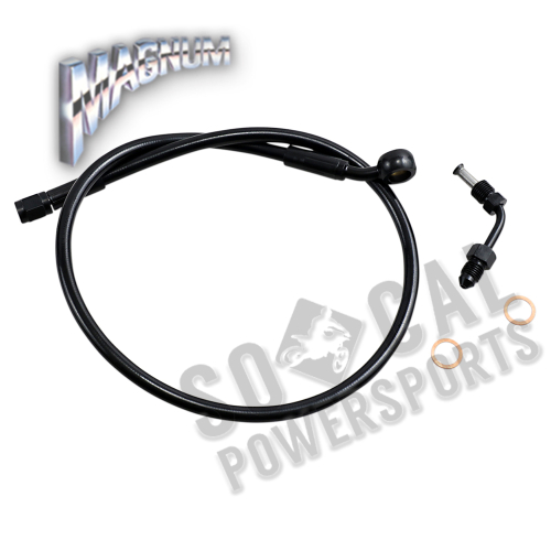 Magnum - Magnum Black Coated XR Stainless Upper Front Brakeline Kit with Black Fittings - 25in. Total Length - SBB1501-25