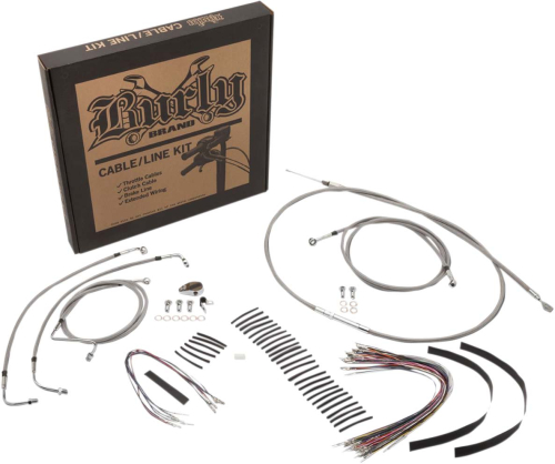 Burly Brand - Burly Brand Handlebar Cable/Line Install Kit - Stainless Steel - B30-1232