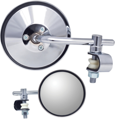 Parts Unlimited - Parts Unlimited Universal Clamp-On Mirror - 4in. Stem - 0640-0964
