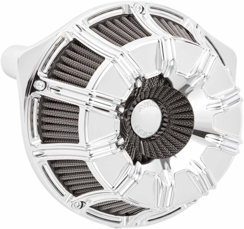 Arlen Ness - Arlen Ness Inverted Series 10-Gauge Air Cleaner Kit - Chrome - 18-942
