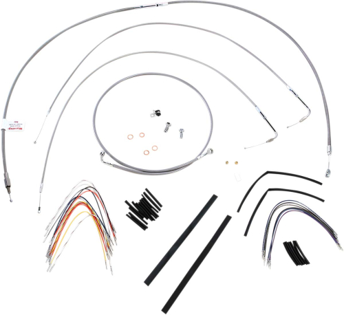 Burly Brand - Burly Brand Extended Cable/Brake Line Kit for 14in. Gorilla Handlebars - Stainless Steel - B30-1051