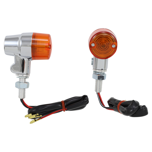 K&S Technologies - K&S Technologies Chrome Aluminum Marker Lights - Round #3 with Amber Lens - Dual Filament - 25-8607