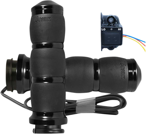 Avon Grips - Avon Grips Velvet Air Cushioned Heated Grips - Black Anodized - AIR-96-FLY-HT