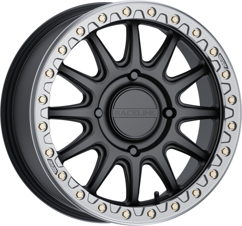 Raceline - Raceline A14 Alpha Beadlock Wheel - 17x7 - 6+4 (25mm) - 4/137 - Black/Gunmetal - A14BG-77037+25