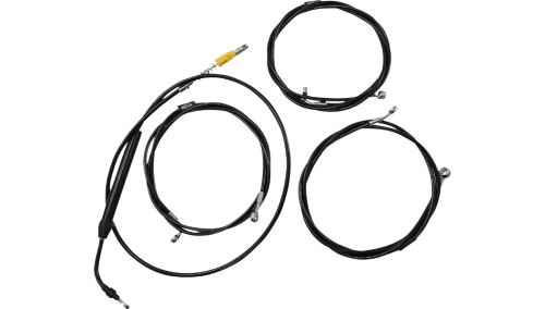 LA Choppers - LA Choppers Standard Cable/Brake Line Kit - 12in.-14in. Ape Hanger Handlebar - Black - LA-8058KT-13B