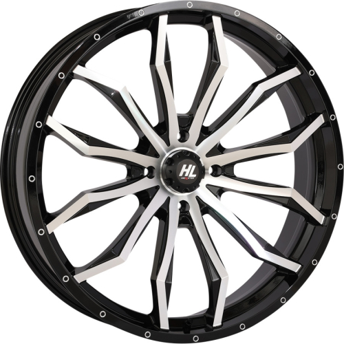 High Lifter Products - High Lifter Products HL21 Front/Rear Wheel - 24x7 - 4+3 Offset - 4/137 - Gloss Black/Machined - 24HL21-1137