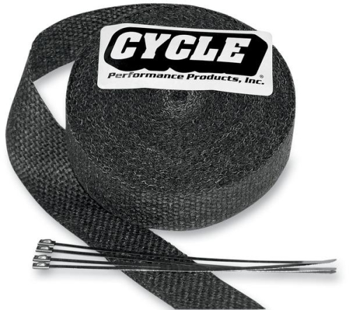 Cycle Performance - Cycle Performance Exhaust Pipe Wrap with Tie Wraps - 2in. x 25ft. - Black - CPP/9042