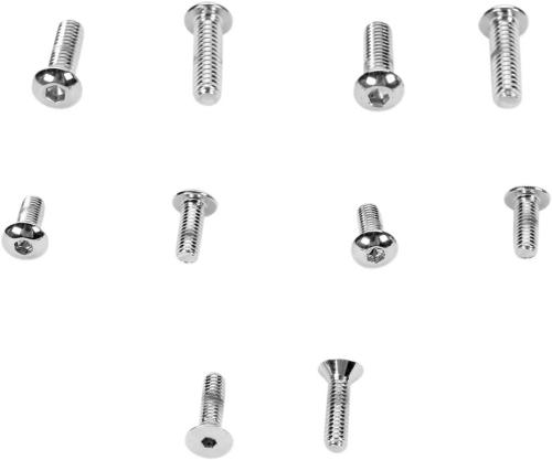 Drag Specialties - Drag Specialties Handlebar Lever Mount and Master Cylinder Cover Chrome Socket-Head Bolt Set - Knurled - MK133