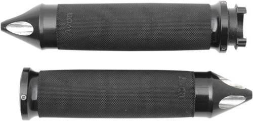 Avon Grips - Avon Grips Touring 1 in. Custom Spike End Grips - Black-Anodized - MT-CC-86-AN-SPK