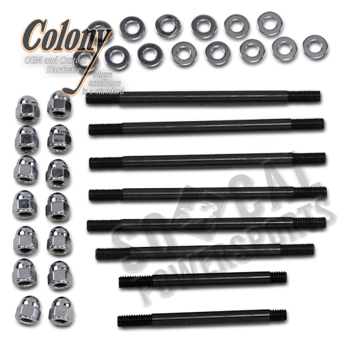 Colony - Colony Motor Case Stud Kit - Acorn Style - Chrome - 8142-34