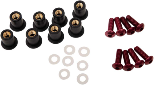 PUIG - PUIG Windscreen Well Screw Kit - Red - 0957R