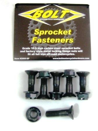 Bolt MC Hardware - Bolt MC Hardware Sprocket Fasteners - Black - 2008-HS.B