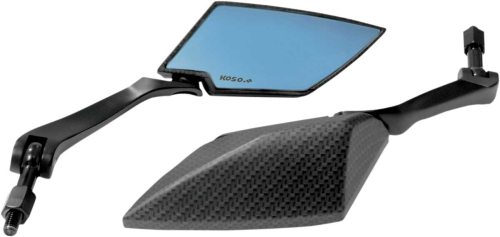 Koso North America - Koso North America TT-Style Mirrors - Carbon-Style Shell - Blue Lens - OA016CK6