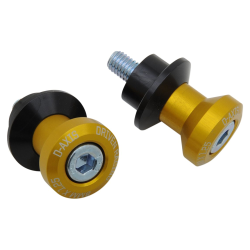 Driven Racing - Driven Racing 6mm Swingarm D Axis Spools - Black/Gold - DXS-6 GD