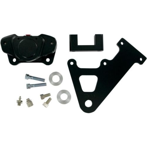 GMA Engineering - GMA Engineering 2-Piston Custom Rear Brake A-Caliper Kit - Smooth Black - GMA-103FLTSB