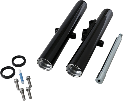 Arlen Ness - Arlen Ness Hot Legs Single Disc Fork Leg Set - Smooth - Black - 06-521