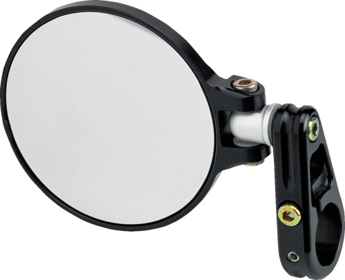 Joker Machine - Joker Machine Folding Bar End Mirror - 3 1/4in. Round - Black Anodized - 09-303B